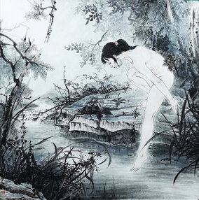 顾志良作品10《秋水》85X85cm 2018年